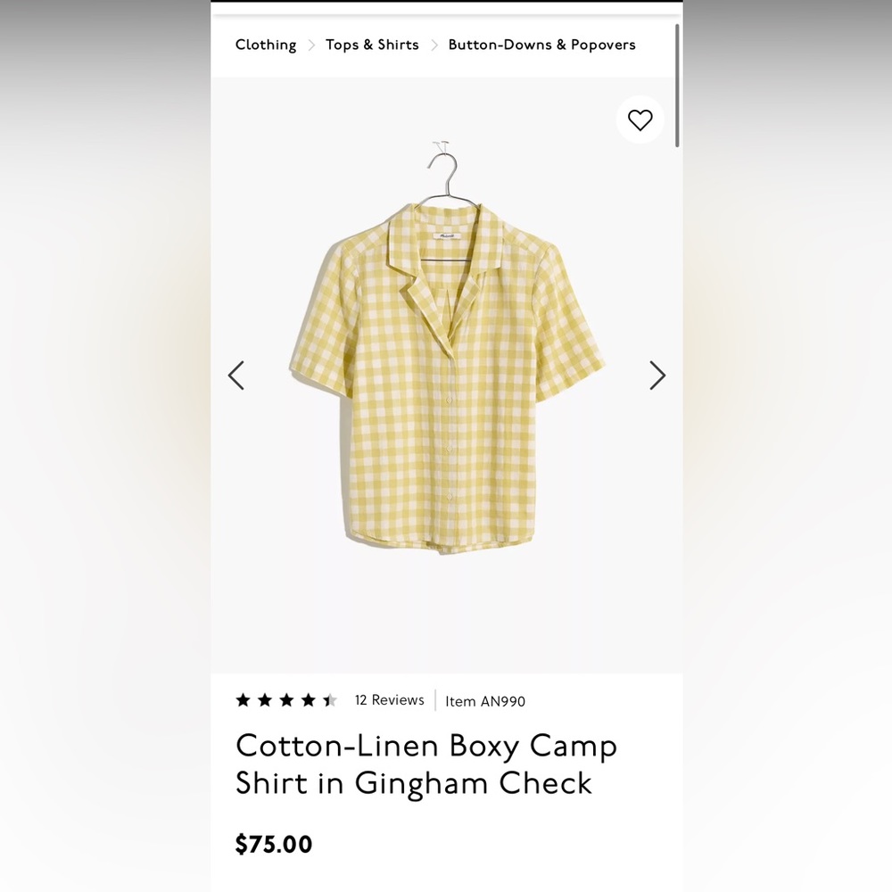 Madewell Checkered Cotton-Linen Boxy Camp Shirt
